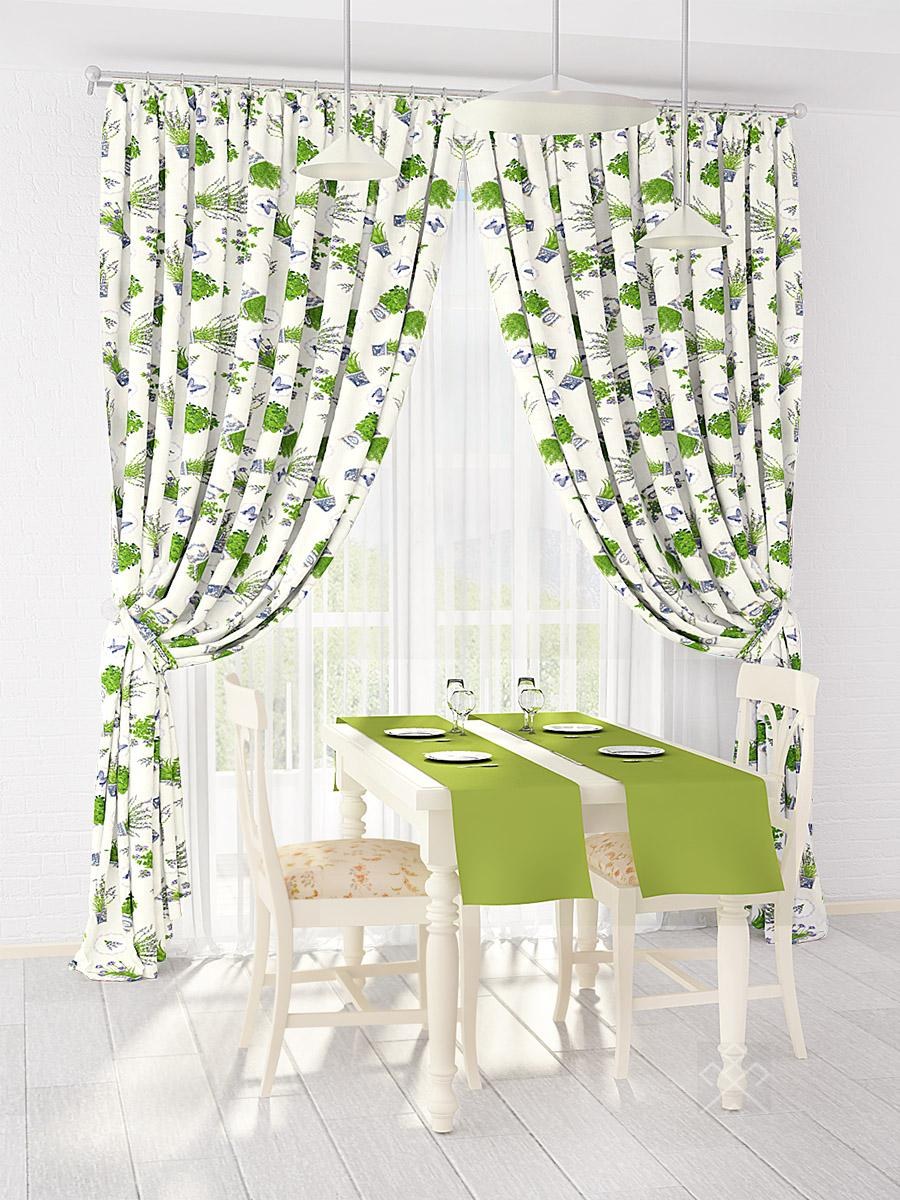 Зеленые занавески на кухню