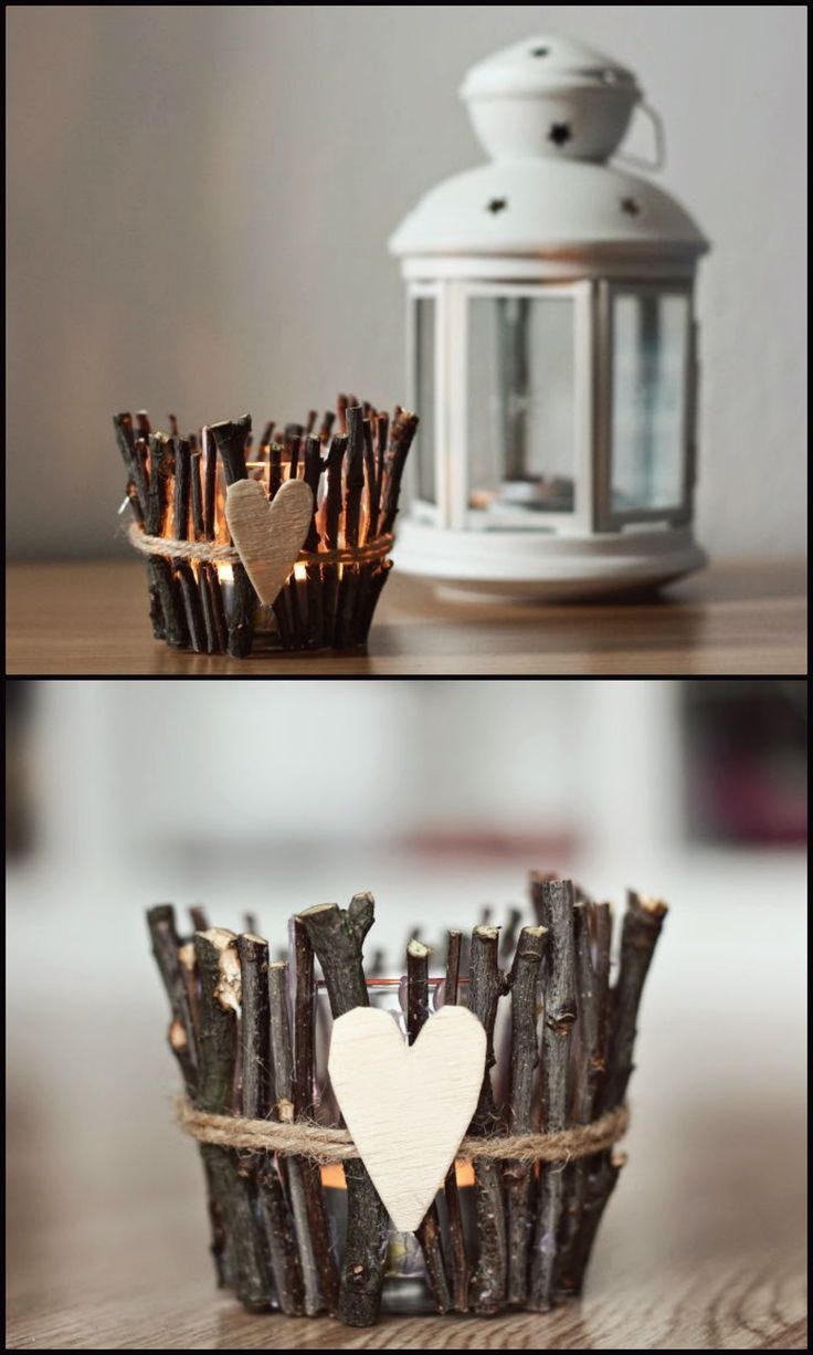 Подсвечник из веток