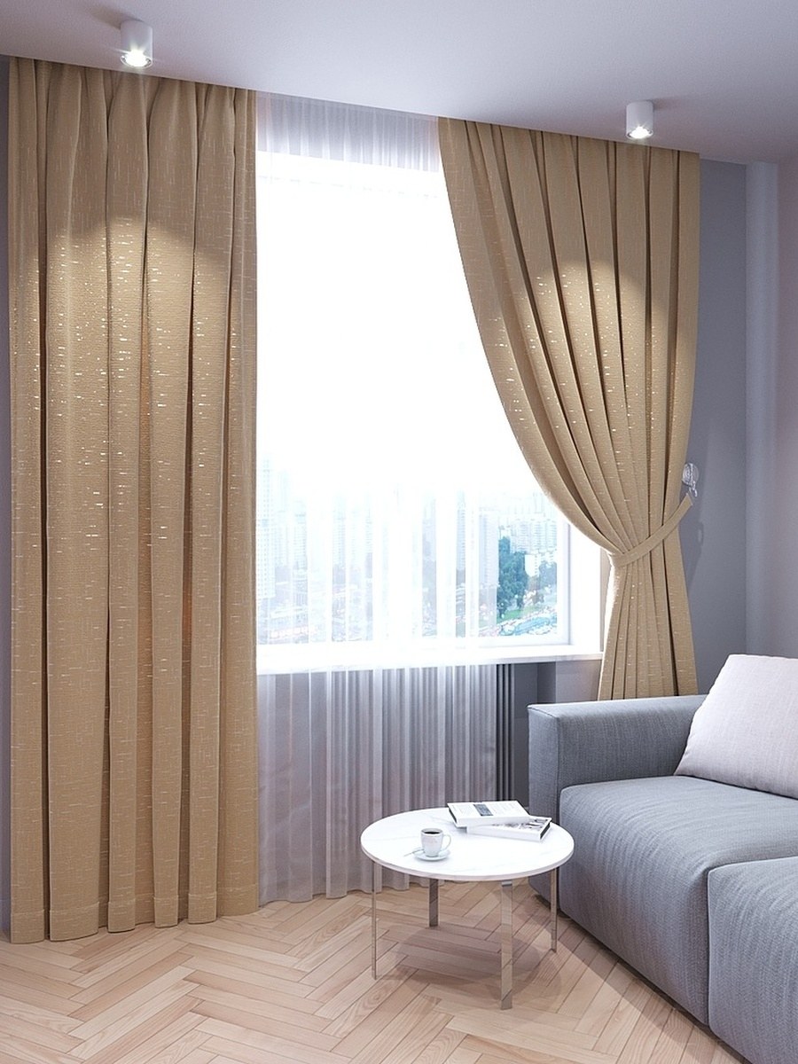 Шторы из рогожки в интерьере
