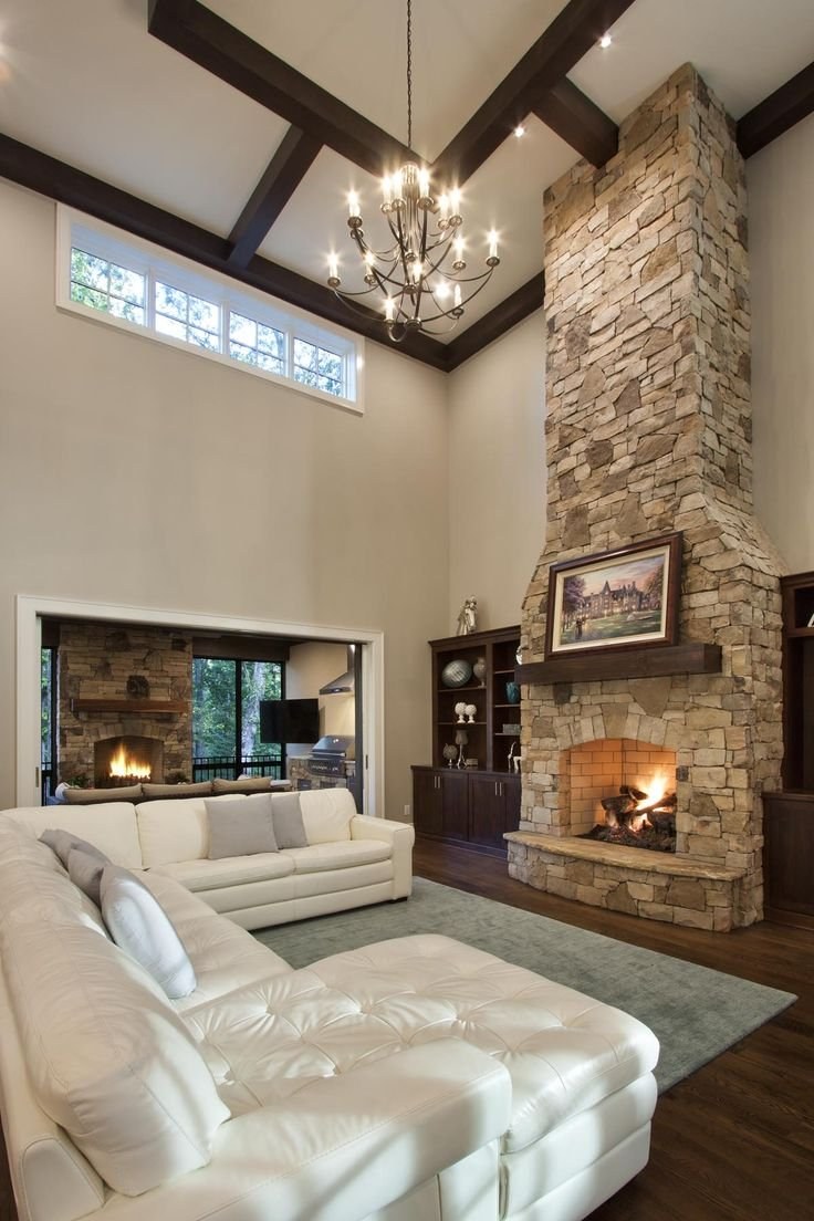 Камины в интерьере гостиной