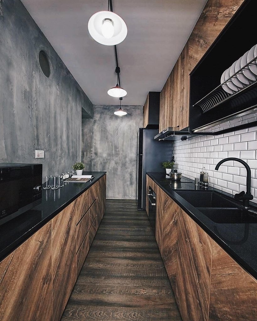 Кухня в стиле лофт 14м2