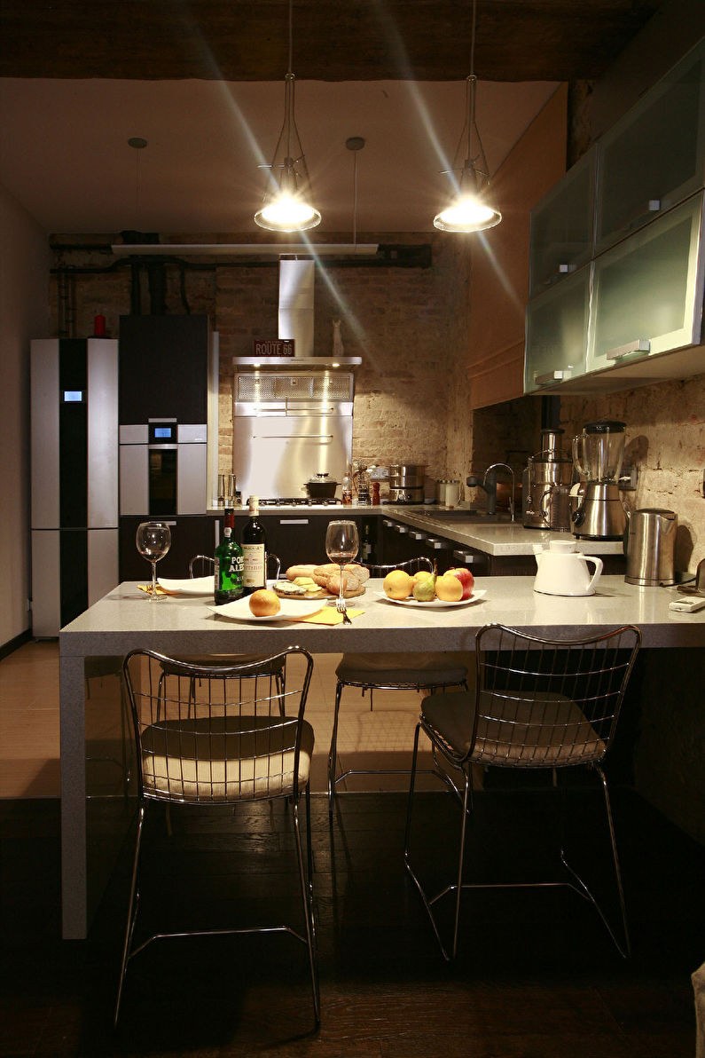 Кухня в лофт стиле 10 кв