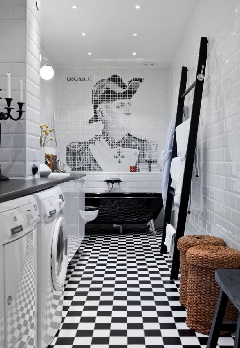 Ванная комната в шахматном стиле