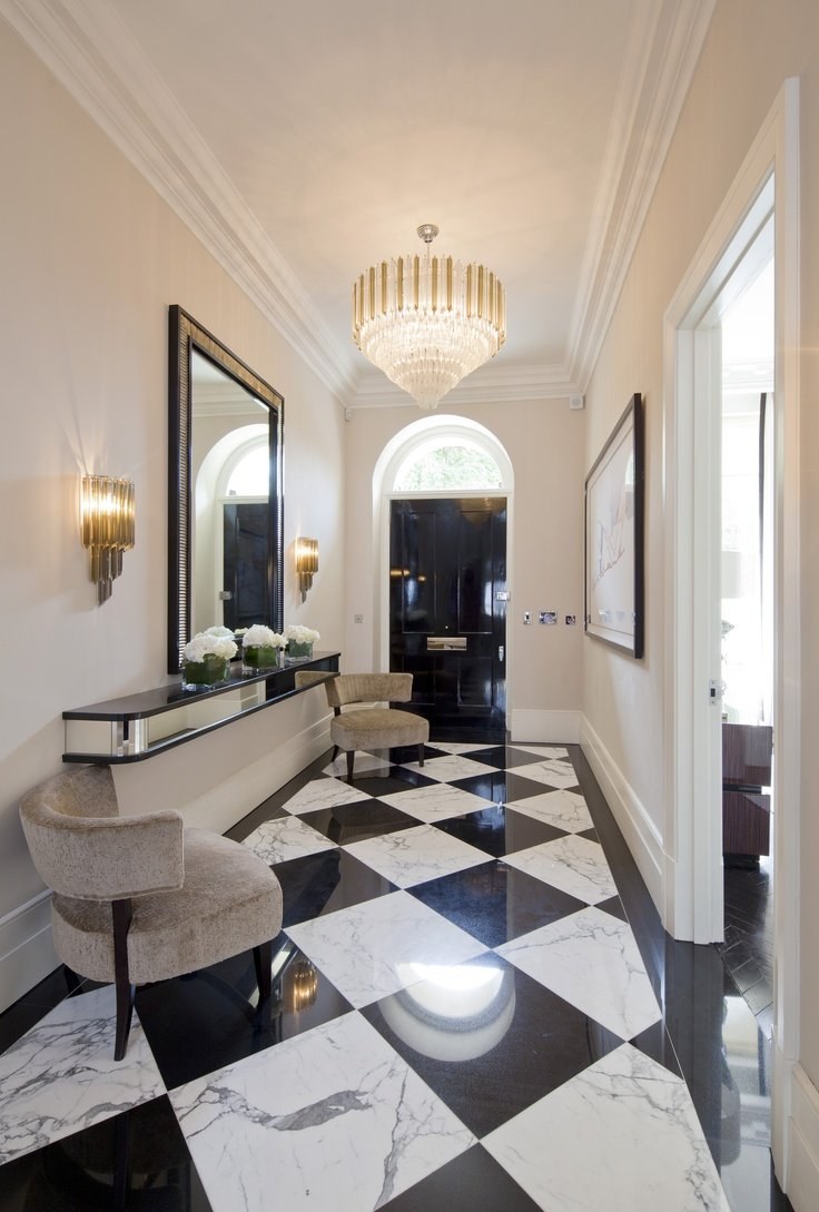 Мраморный шахматный пол