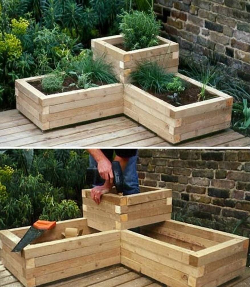 Клумбы высокие деревянные