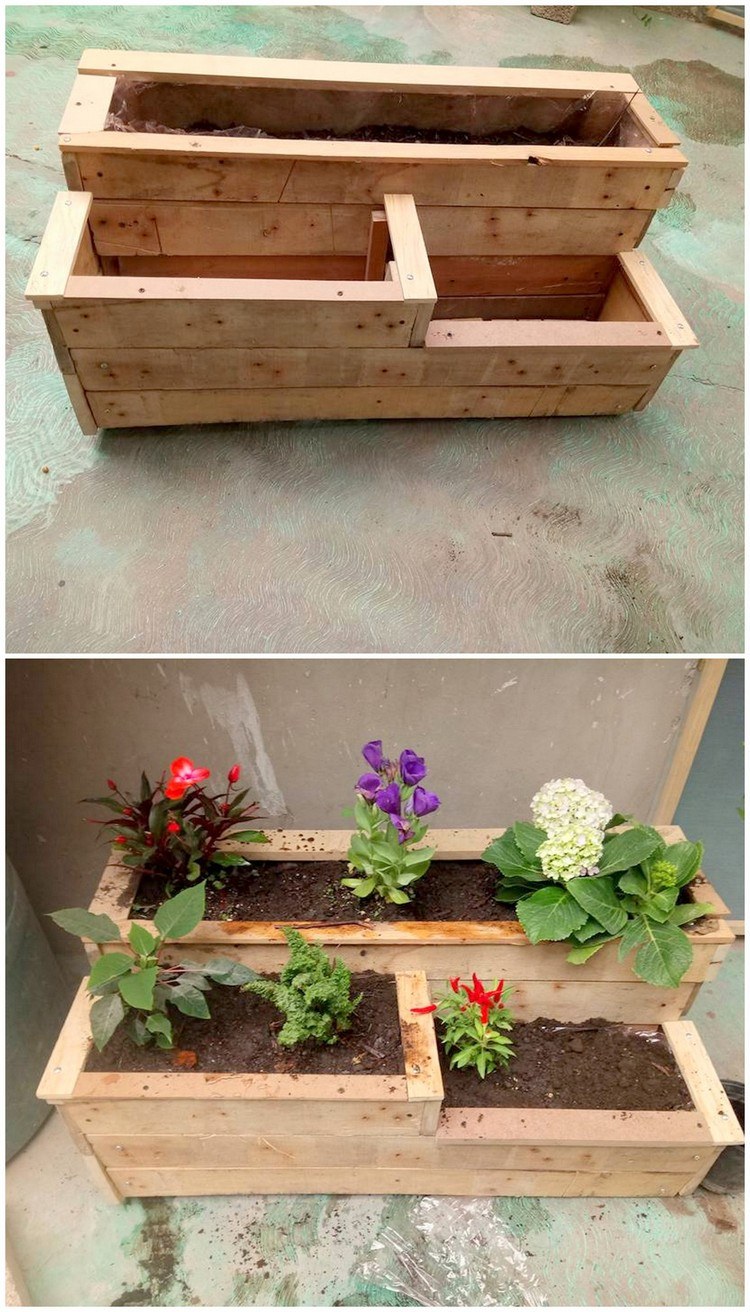Клумбы из дерева для цветов