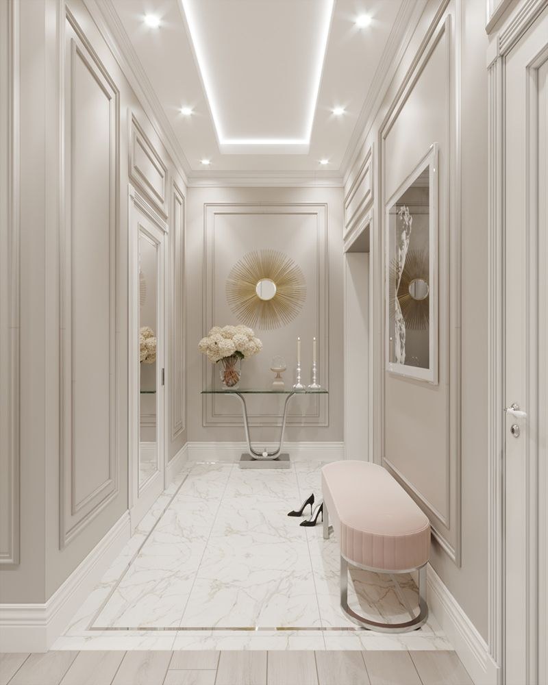 Светлая прихожая в современном стиле