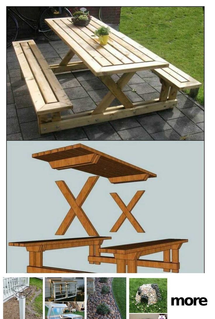 Стол садовый деревянный