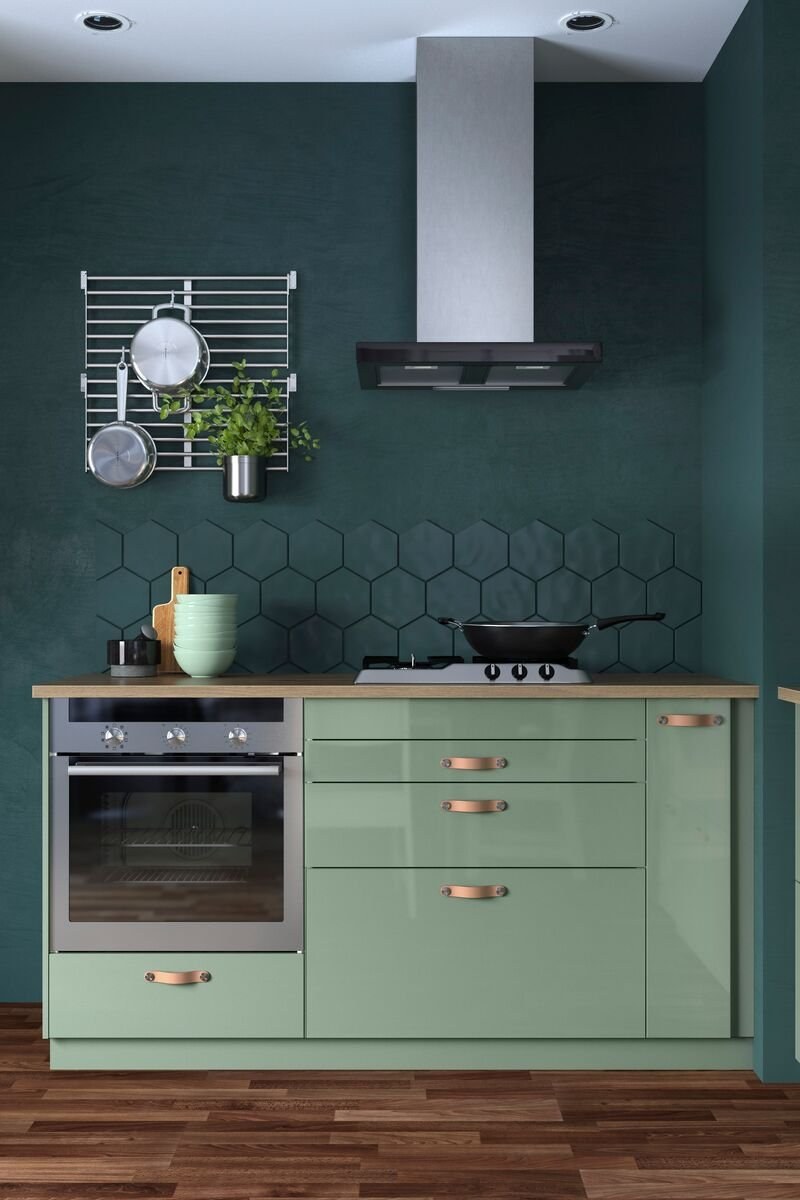 Кухня икеа Калларп зеленая