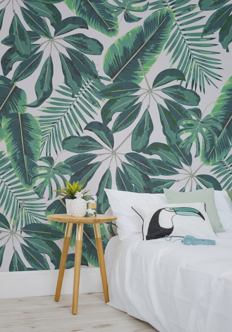 Тропические листья в интерьере