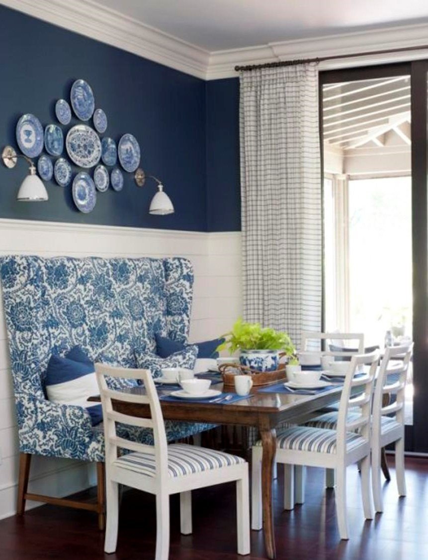 Синие стены на кухне