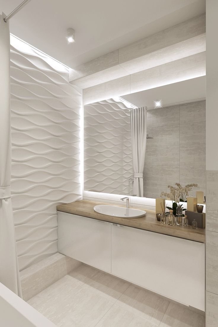 Волнистая плитка для ванной