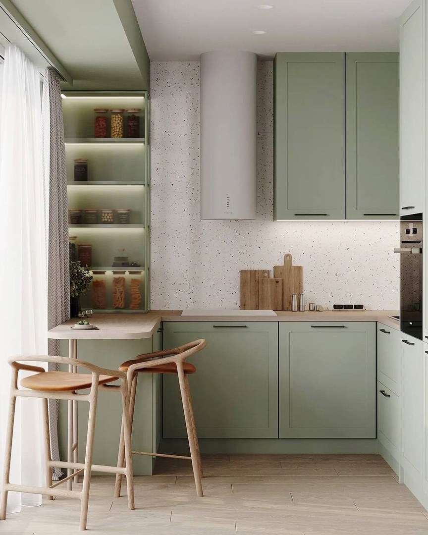 Интерьер маленькой кухни 2023