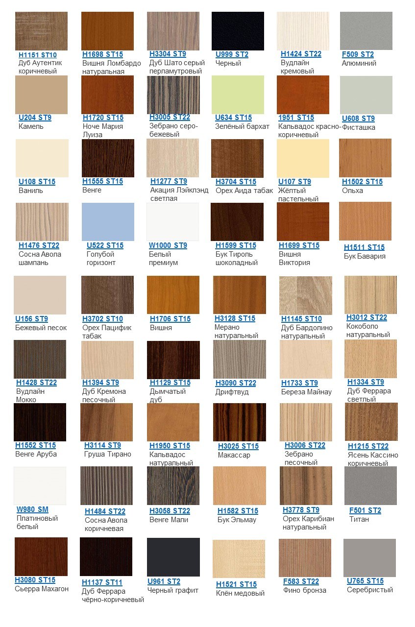 Egger палитра цветов ЛДСП