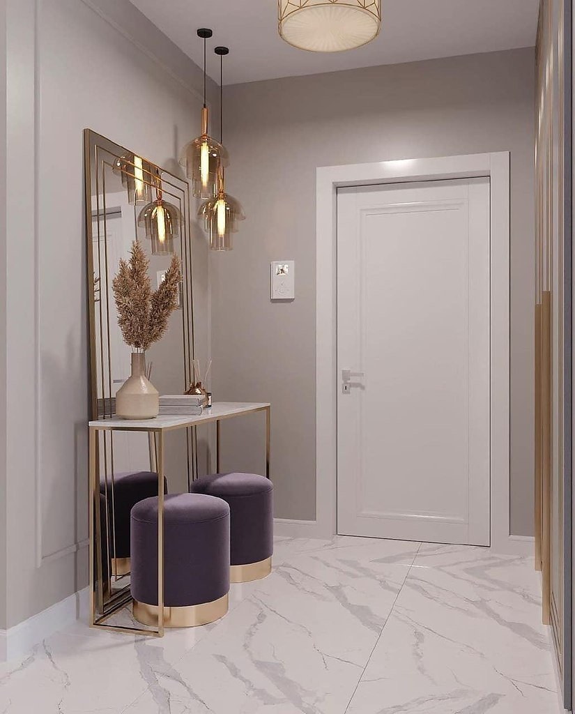 Бежевый цвет в интерьере прихожей