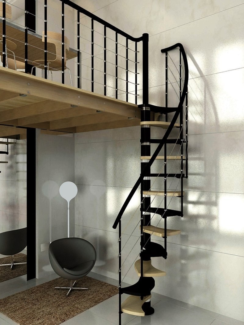 Лестница лофт в антресольный этаж