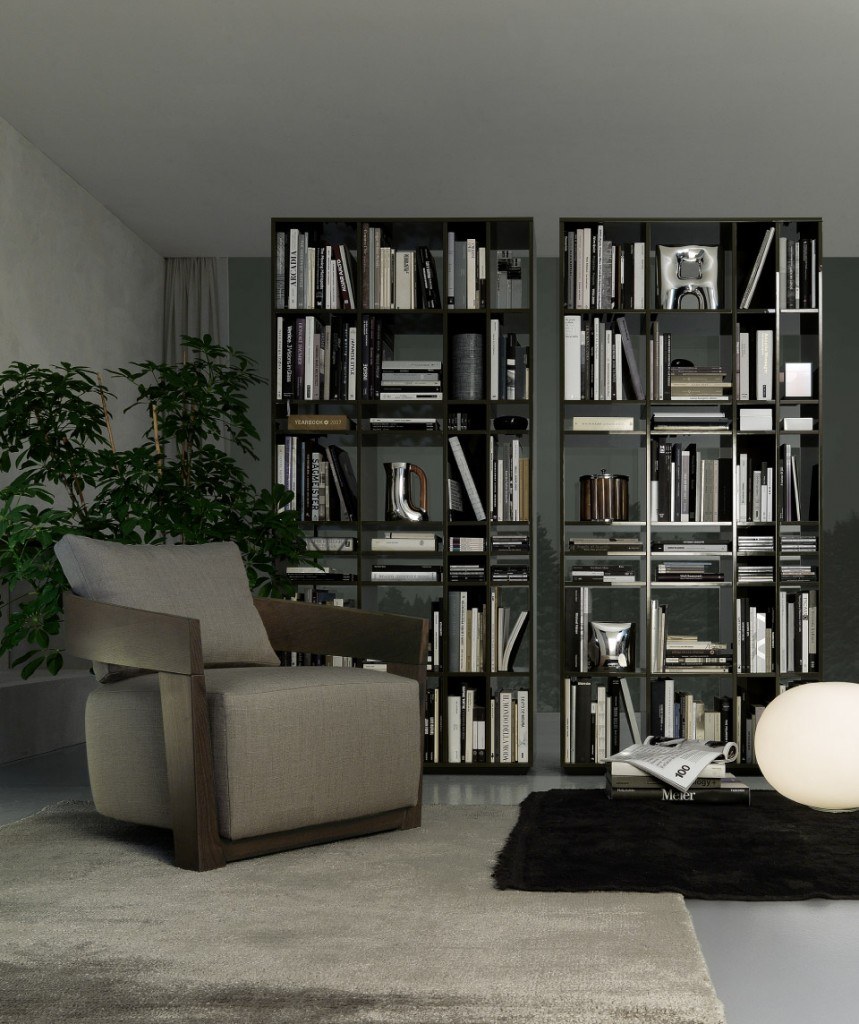 Современный книжный шкаф