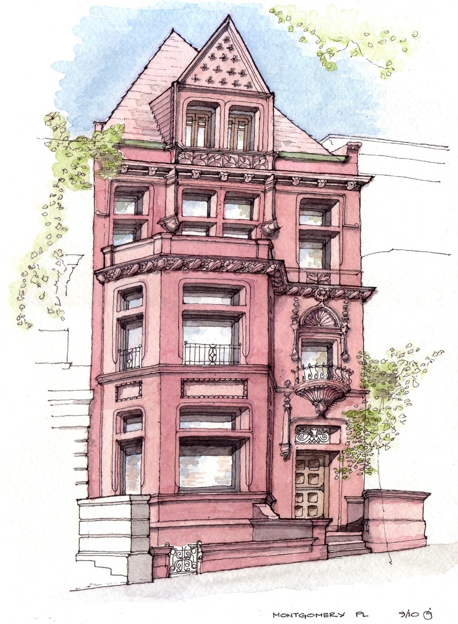 Зарисовка старинного здания