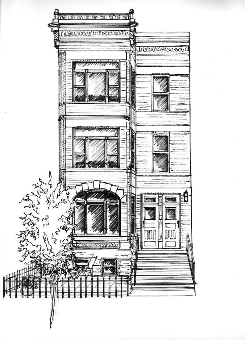 Архитектурная зарисовка здания