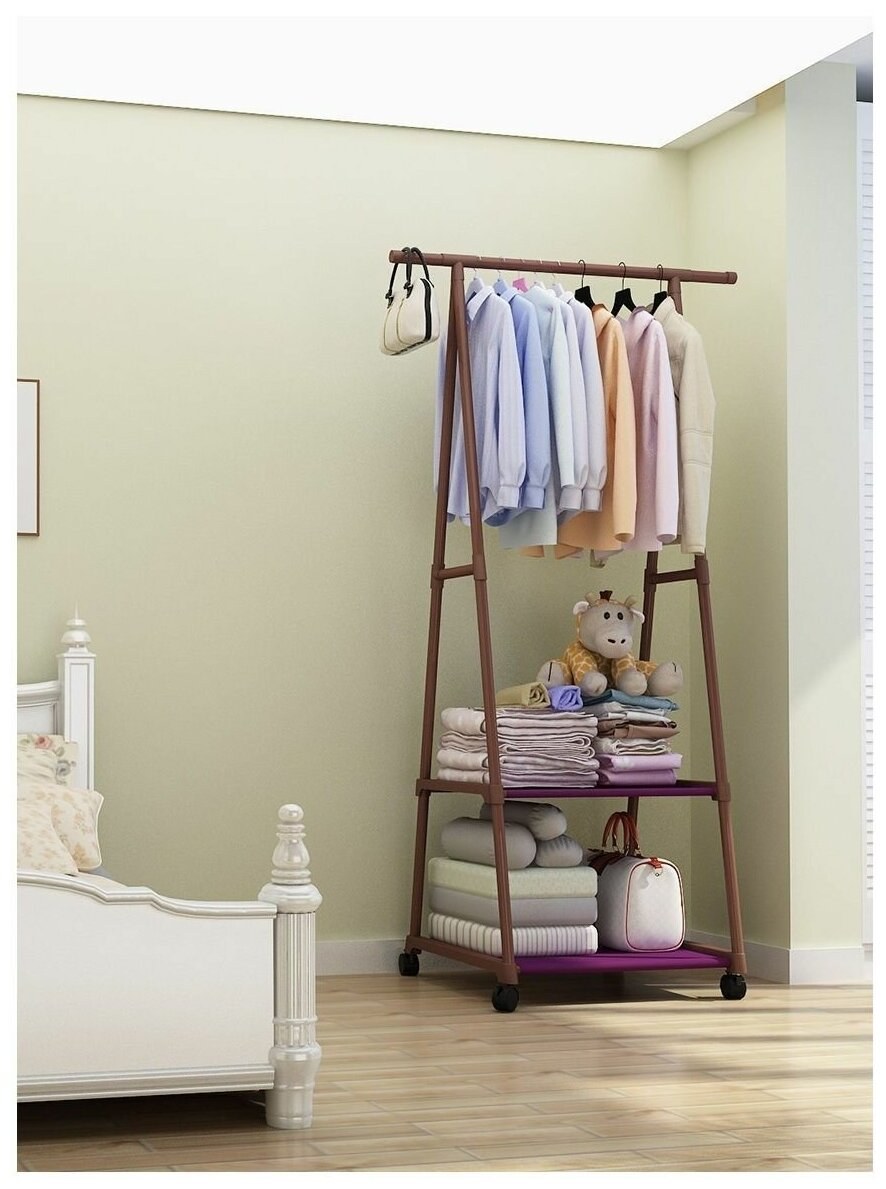 Вешалка напольная на колесиках 160х42х55