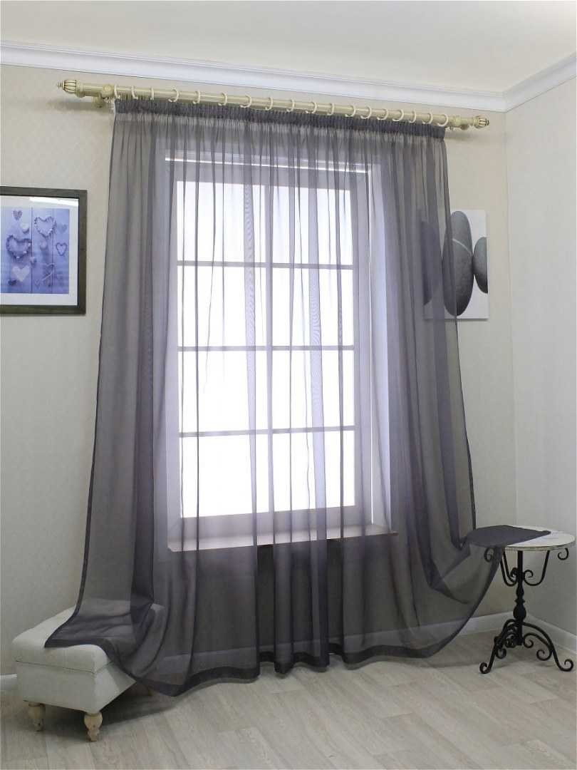 Тюль серого цвета