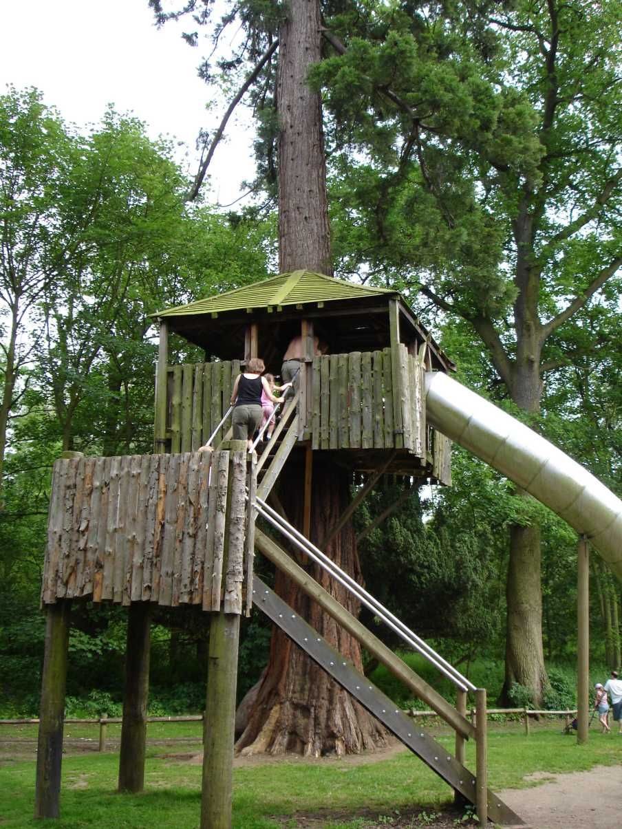 Домик на дереве с горкой