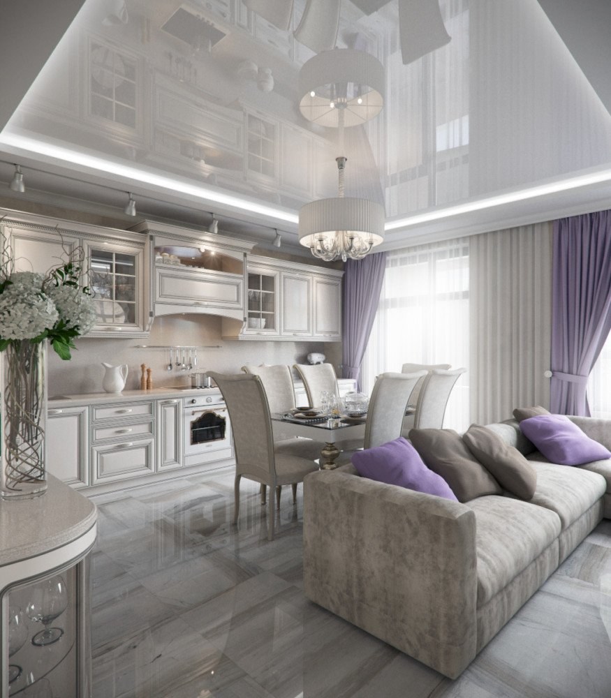 Красивые кухни гостиные