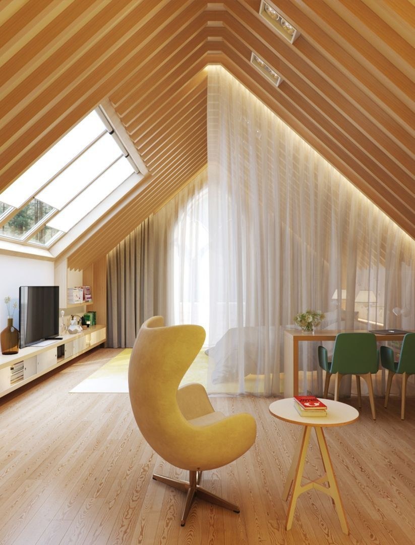 Дизайнерская отделка мансарды