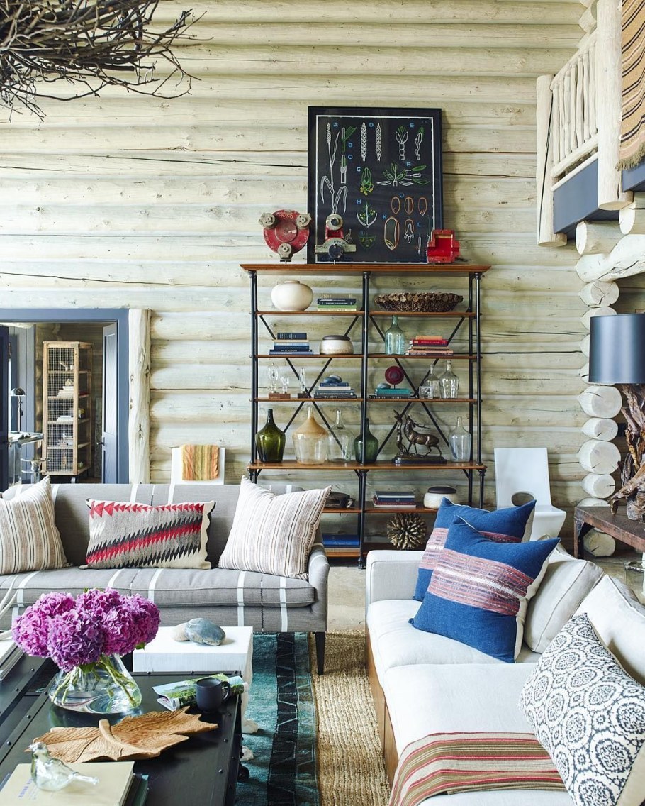 Интерьер в скандинавском стиле в деревянном доме