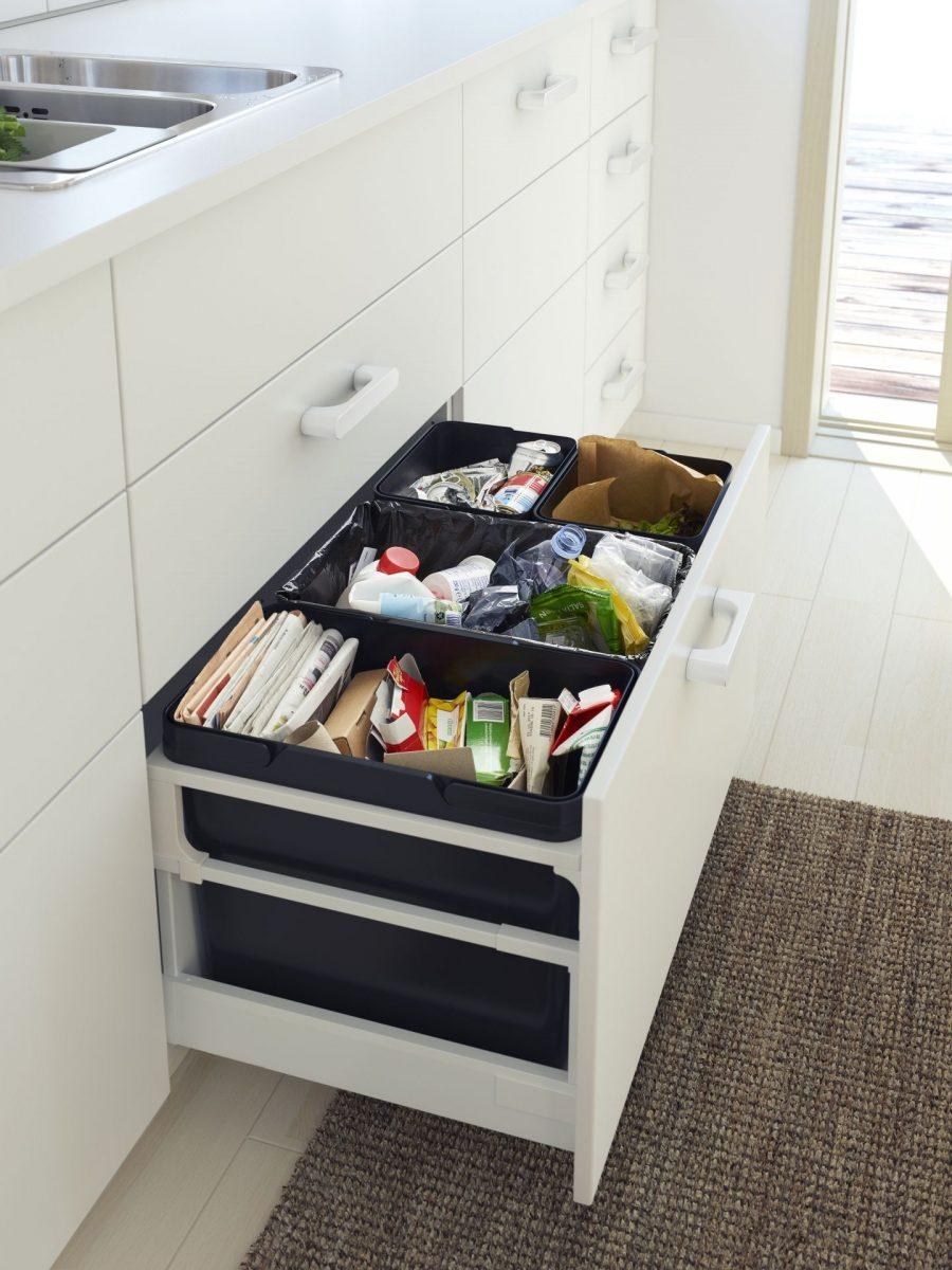 Выдвижное мусорное ведро для кухни икеа