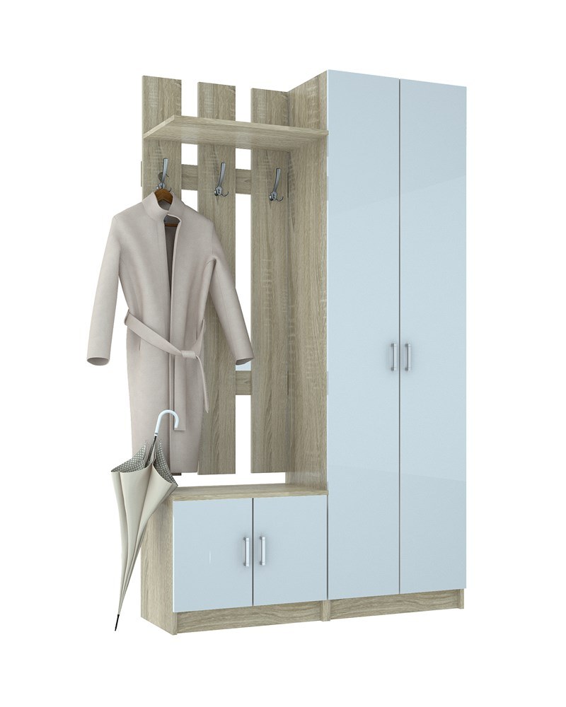 Саша сб-2739 прихожая дуб сонома/белый