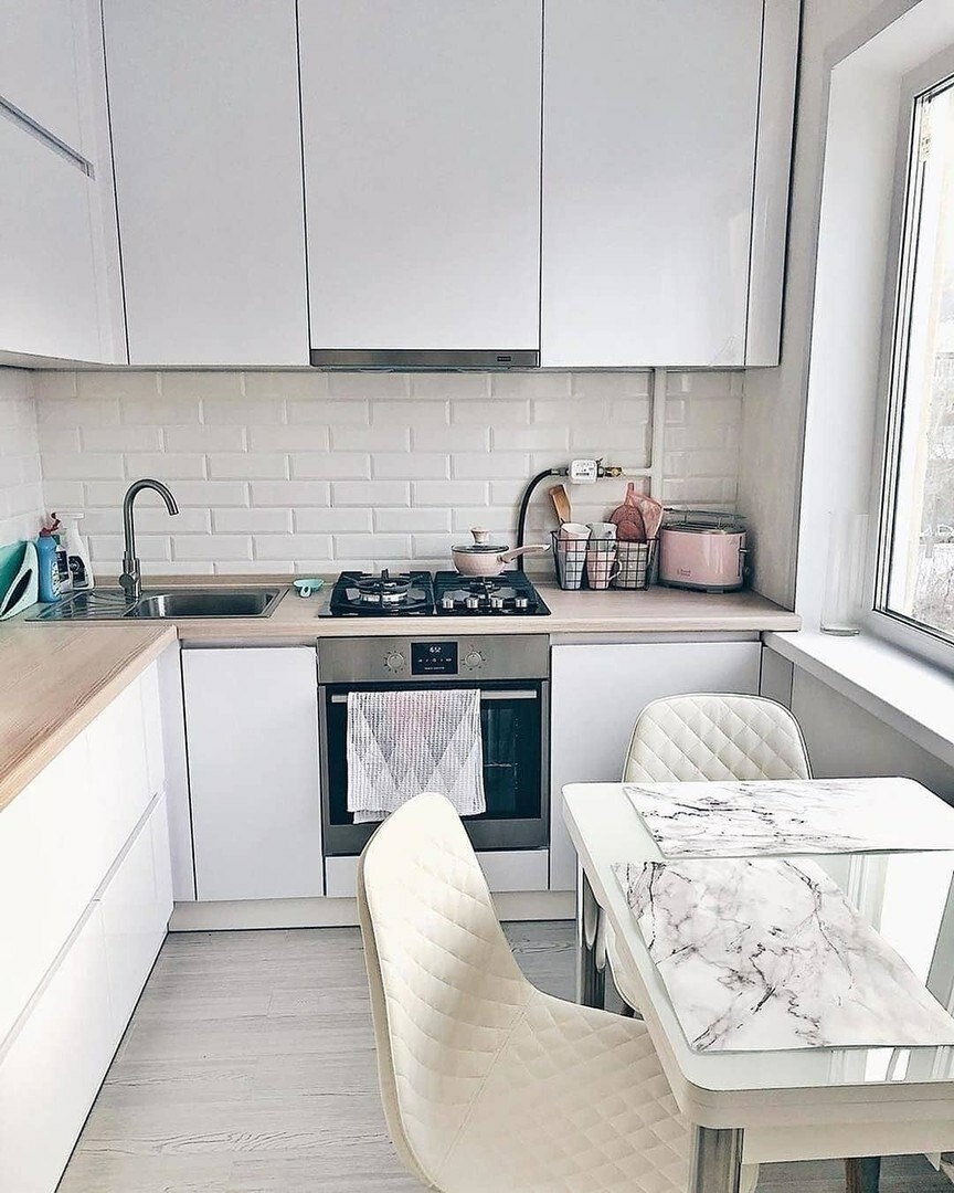 Кухня в хрущевке 6 кв.м Сканди