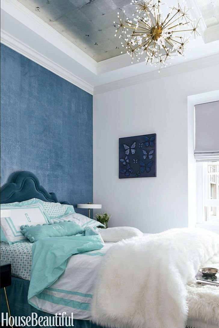 Спальня в голубых тонах