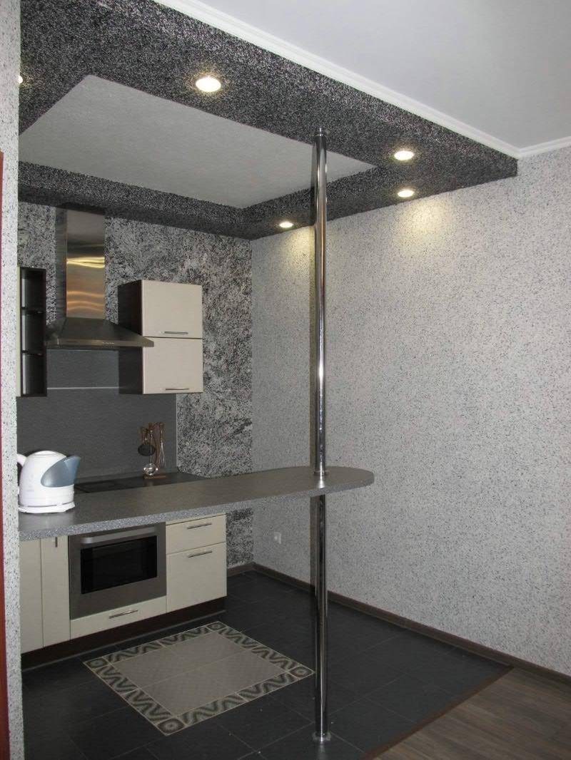 Декоративная штукатурка в интерьере кухни