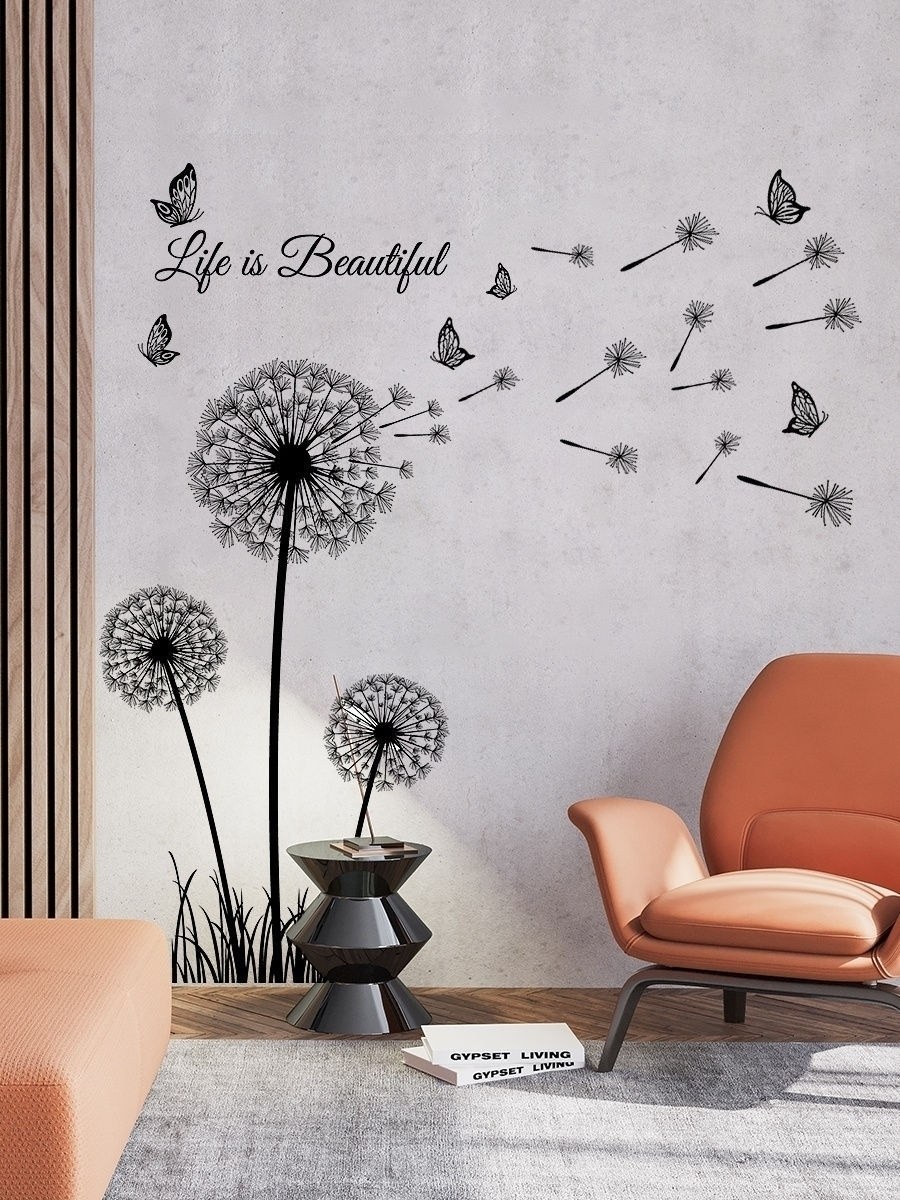 Интерьерные наклейки на стену одуванчик
