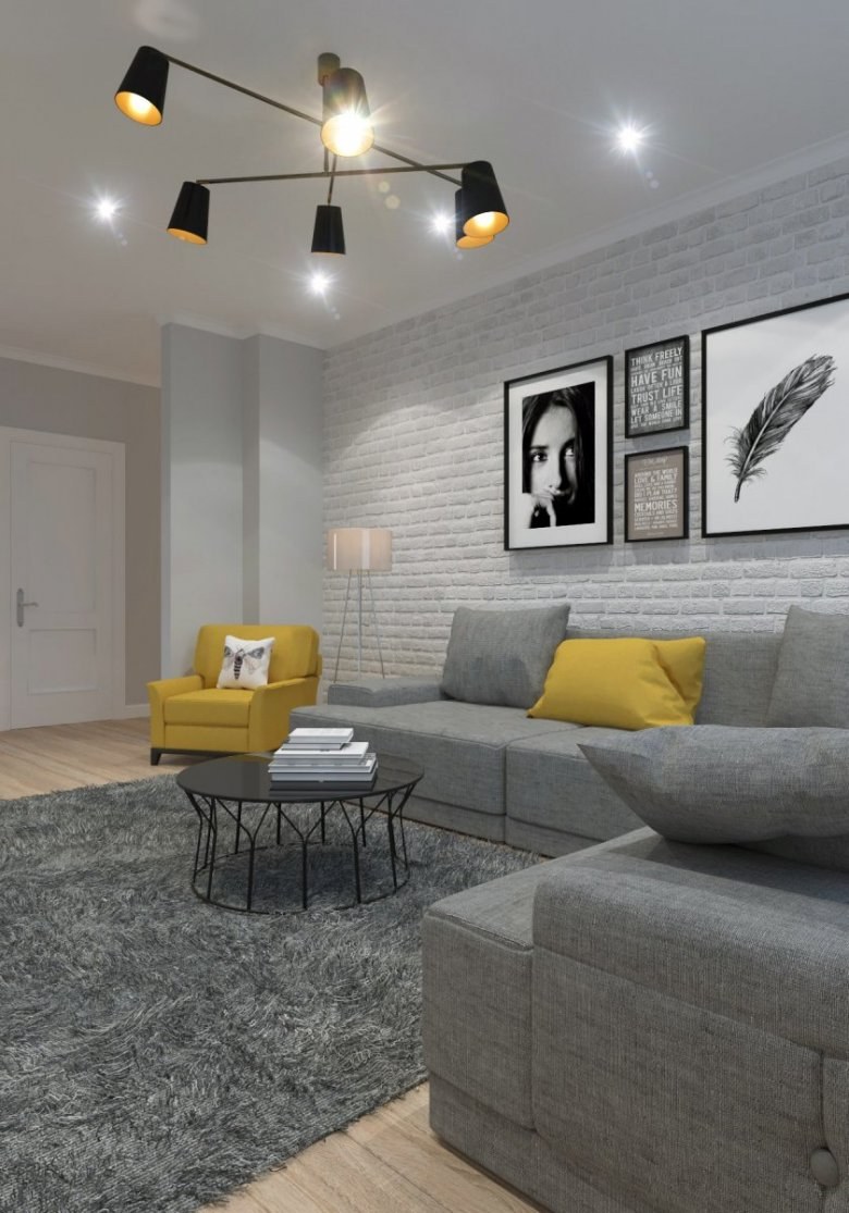 Гостиная в сером цвете