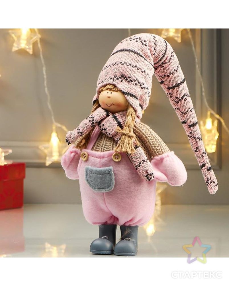 Кукла интерьерная девочка в розовом