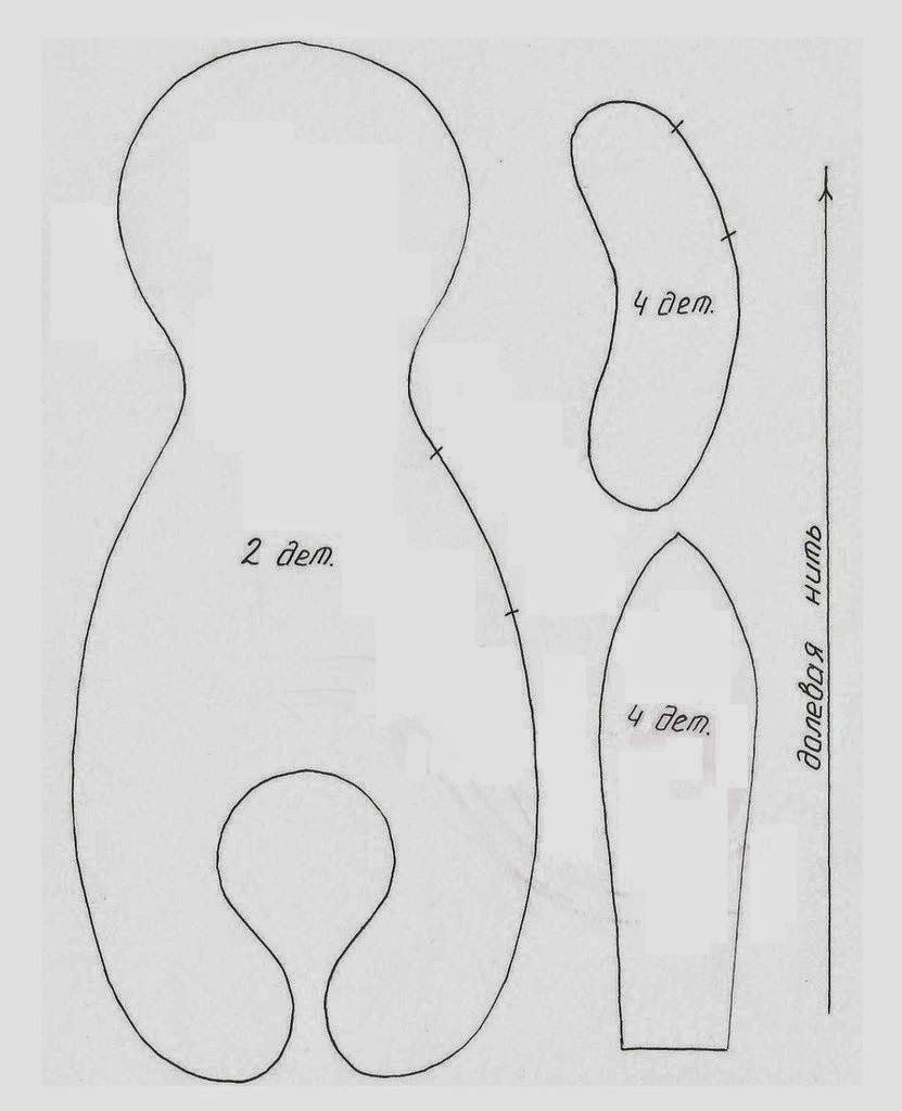 Выкройка игрушки сплюшки Зайка