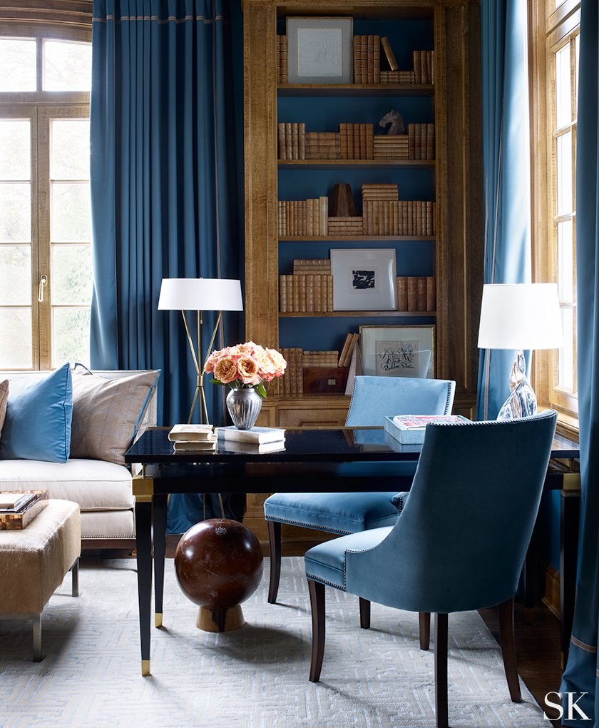 Голубой интерьер