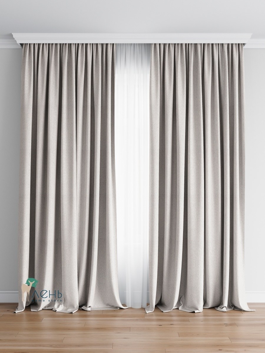 Портьеры серые рогожка