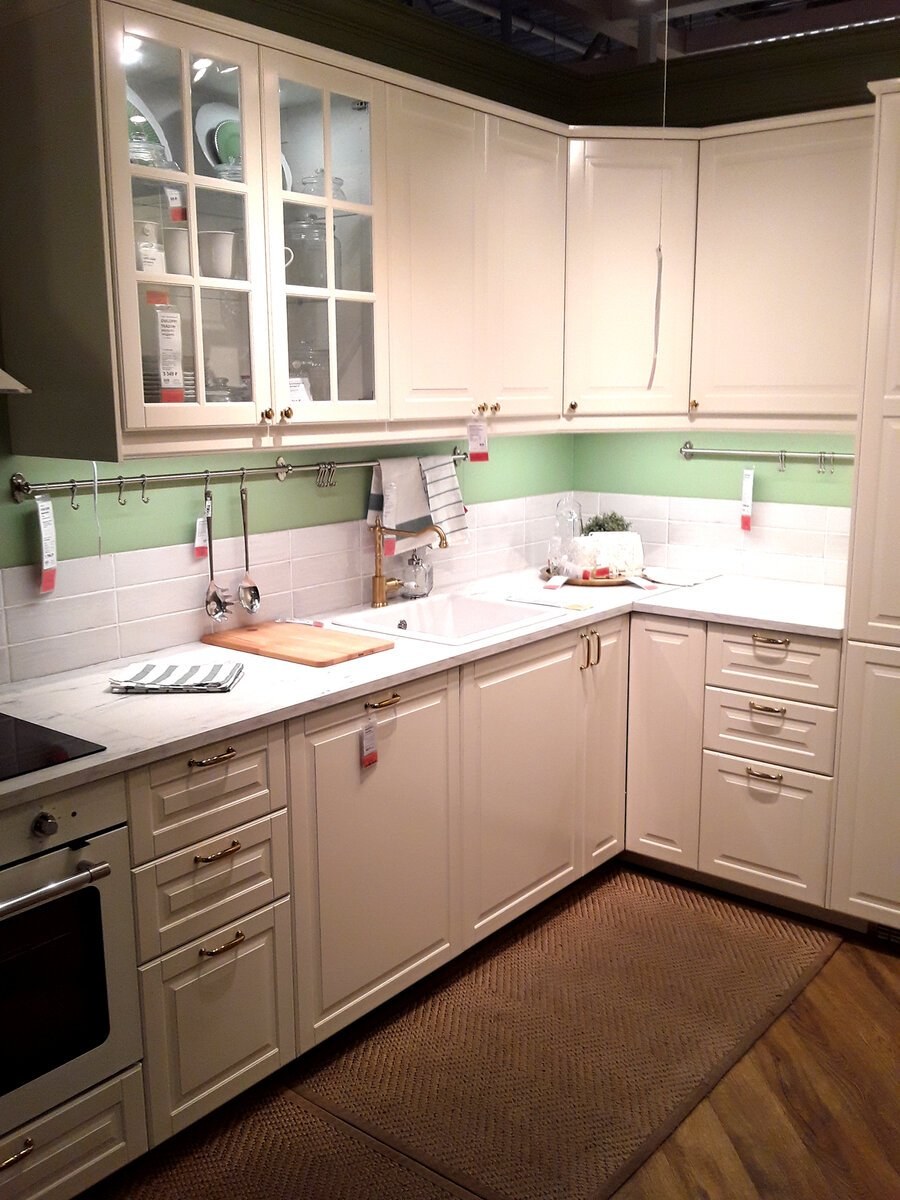 Кухня икеа КНОКСХУЛЬТ угловая мойка