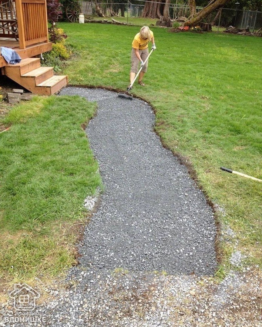 Гравийные дорожки на даче