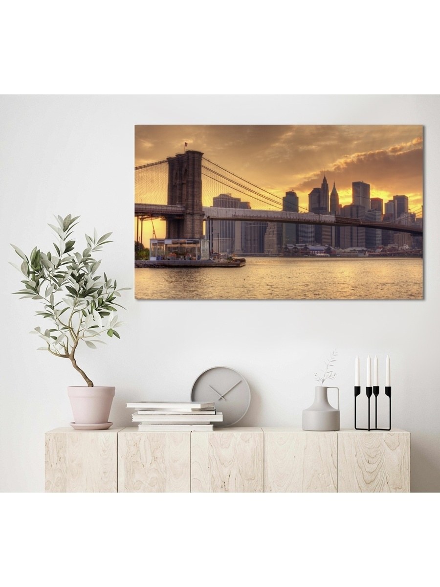 Картины в панорамами городов в интерьере