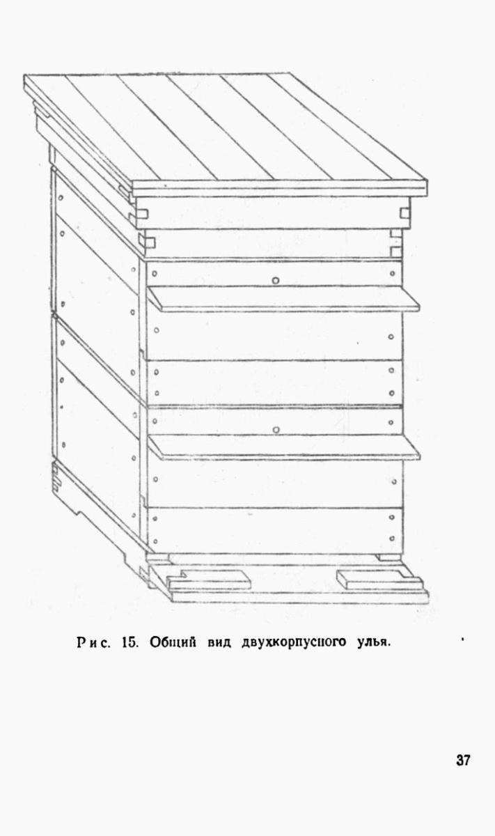 Чертёж улья Дадан на 10 рамок