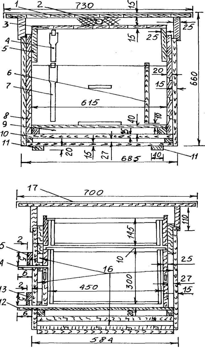 Улей лежак 24 рамочный чертёж