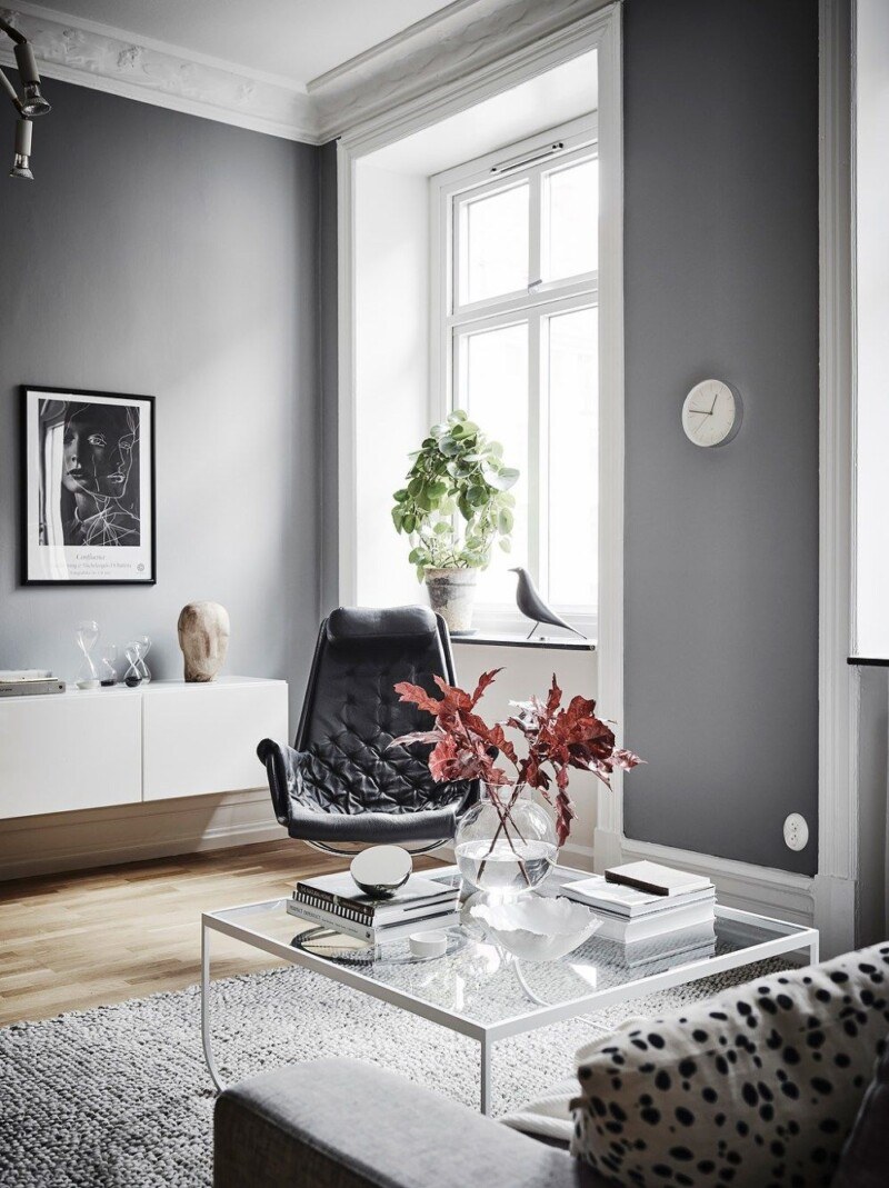 Гостиная в сером цвете