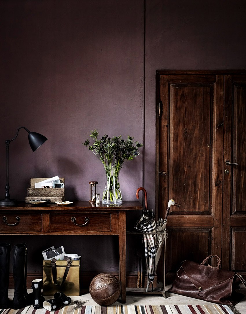 Коричневые стены в интерьере
