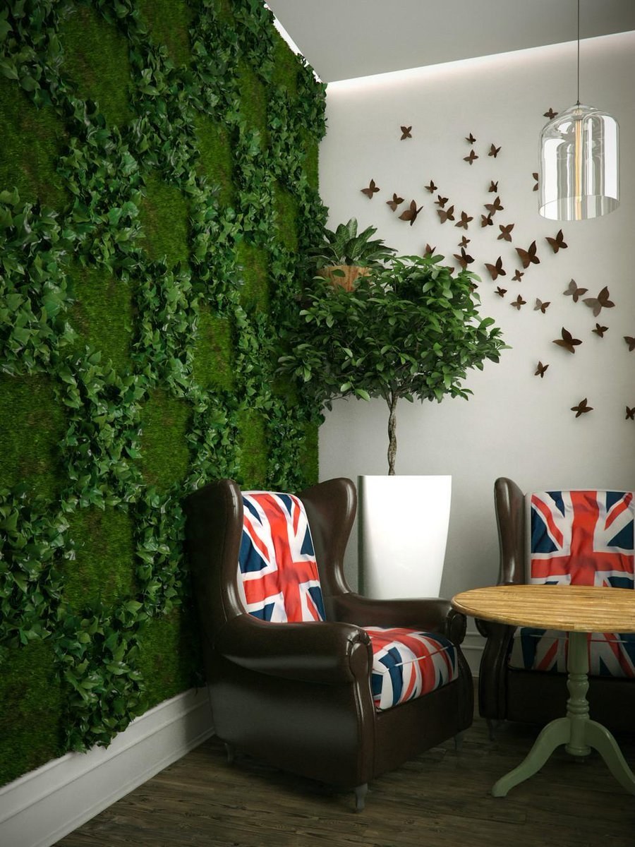 Фитостена из мха в интерьере