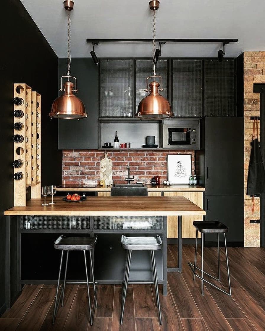 Кухня в стиле лофт 12м2