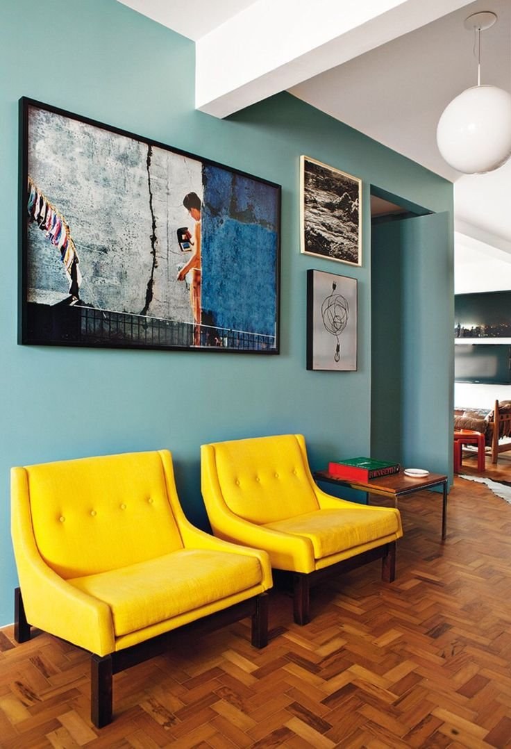 Цветные стены в интерьере